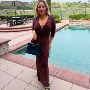 Chic Black and Red Maxi Dress